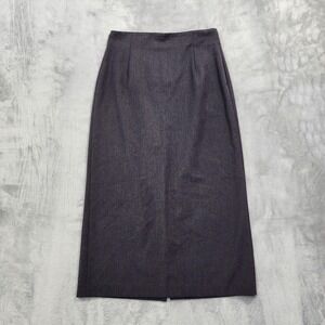 Vintage JW Collection Skirt Womens 8 Gray Pencil Midi Stretch Back Slit Office